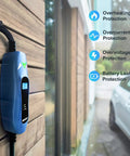 Level 2 EV Charger, 40 Amp Electric Car Charging Beast, 240V Portable EV Charger With 25 Ft Heavy Duty Cable mounted on wall with protection features.
