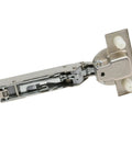 Two Pack Smooth Moving Soft Close Cabinet Door Hinges 110 Degree Press In Dowel side view showcasing nickel finish and hinge design.
