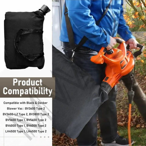 Leaf Blower Shoulder Bag Replacement Compatible With Black And Decker BV3600 BV3800 BV5600 BV6000 LH4500 90560020-01
