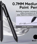 12 Pack Gel Pens 0.7mm Medium Point Black Ink With 6 Extra Refills Retractable Silent Click Fidget Design for smooth writing