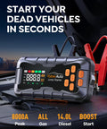 16 In 1 Jump Starter With Air Compressor 8000A 160 PSI Portable Car Battery Booster Power Bank 99Wh Emergency Tool Kit