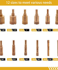 Hole Saw Drill Bit Set Core Bits For Ceramic Tile Glass Marble Granite Gypsum 12 Pc Wet Or Dry Use With Serrated Brazing Bits Sizes From 6mm To 35mm For Precise Hole Cutting On Stone And Tile, with various sizes shown in image.