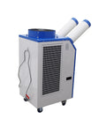 Heavy Duty Portable Air Conditioner 18700 BTU Rock Solid Spot Cooler with dual exhaust vents for workshops and garages.