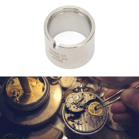 Pro Grade Watch Movement Holder With Rust Proof Stainless Steel Base for SKX007 NH Series, hand using tweezers on watch parts
