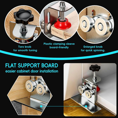 Effortless Cabinet Door Installation Tool Kit With Adjustable Clamp And Positioner No Nails, No Damage Design Versatile Cabinet Hardware Jig