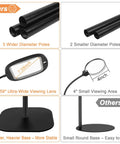 Comparison of Upgraded 30X And 10X Floor Magnifying Glass With Light And Stand, showing wider poles, ultra-wide lens, and stable base.