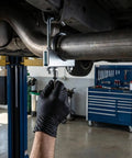 Installing Two Pack Exhaust Clamp With Hanger For 3 Inch Exhaust Pipe Heavy Duty Universal Exhaust Hanger Kit under a car