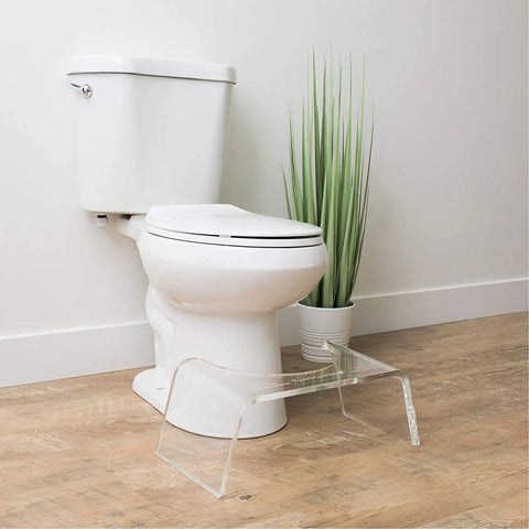 Ghost Acrylic Toilet Stool 7 Inch For Easy Pooping And Less Strain See Through Clear Bathroom Stool That Elevates Your Posture Modern Durable Design For Home Use And Quick Comfortable Sessions