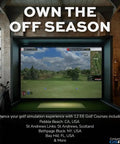 Indoor golf simulator displaying GPS course view with X3C Carbon Golf Launch Monitor And Simulator With Full Radar Tracking