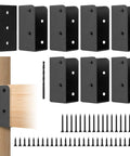 20 Pack Deck Railing Brackets For 2x4 Wood Posts One And A Half Inch Black Powder Coated Carbon Steel Connectors with screws