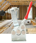 Heavy-duty horizontal toggle clamp for welding and drill presses, carbon steel with red handle, electroplated finish