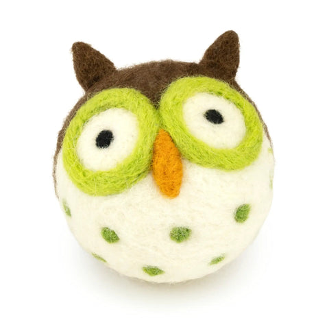 Felted owl sculpture made with Owl Needle Felting Kit For Beginners With Wool Roving Needles And Step By Step Photo Guide.