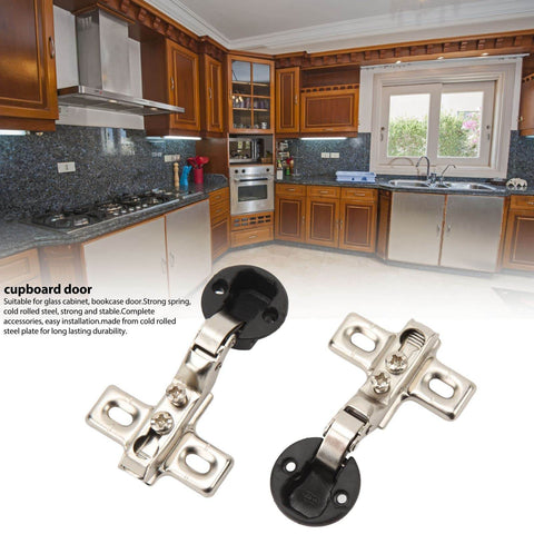 Soft Close Cabinet Hinges 26mm For Glass Doors 2 Pack Easy Install Hardware Cold Rolled Steel Durable Cabinet Door Hinges