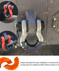 Premium Rubber D Ring Shackle Isolators With Washers Fits Standard Three Quarter Inch Shackles Off Road Truck Gear visible on vehicle.