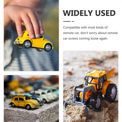 Zero Drama Rc Car Screw Repair Kit With Super Tough Storage Case Rust Proof Mini Fasteners For Remote Control Hobbyists Lightning Fixes And Smooth Ride Restoration, yellow toy car held by a child.