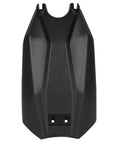 Heavy Duty Motorcycle Battery Cover And Guard Shield For Electric Dirt Bikes, black polypropylene protector, front view.