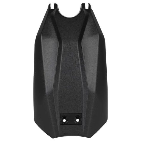Heavy Duty Motorcycle Battery Cover And Guard Shield For Electric Dirt Bikes, black polypropylene protector, front view.