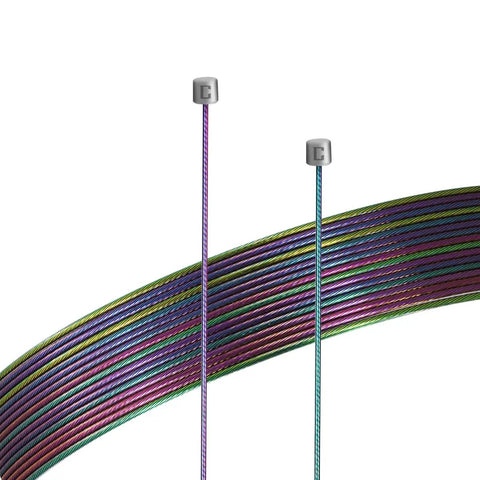 Rainbow Polished Shifter Cable For SRAM Derailleurs 1.2mm X 3000mm MTB And Road Bike, rainbow finish detail