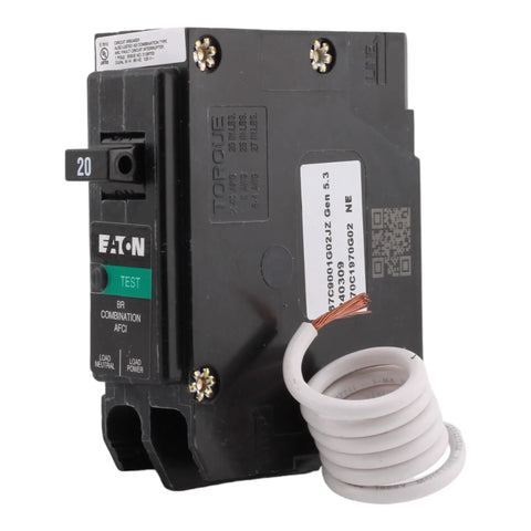 20 Amp Arc Fault Breaker Single Pole AFCI For 120V Home Wiring With Pigtail Neutral UL Listed Pro Grade Fire Hazard Protection Through Direct Arc Detection And Low Current Arcs Down To 5 Amps, black