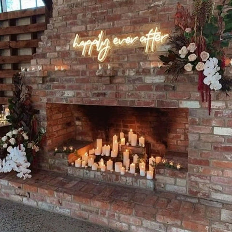 Happily Ever After Neon Sign LED Light For Weddings And Bridal Decor Custom Neon Wall Hanging Hand Crafted Accent With Warm White Glow