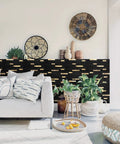 Peel And Stick Backsplash Wood And Metal Mosaic Tiles For Kitchen Self Adhesive No Grout No Mess DIY Friendly shown in living room