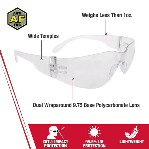 Lightweight Safety Glasses With Crisp Clear Antifog Lenses For Sharp Vision And Ridiculously Cozy Comfort During Tough Jobs Or Any Long Day On The Grind