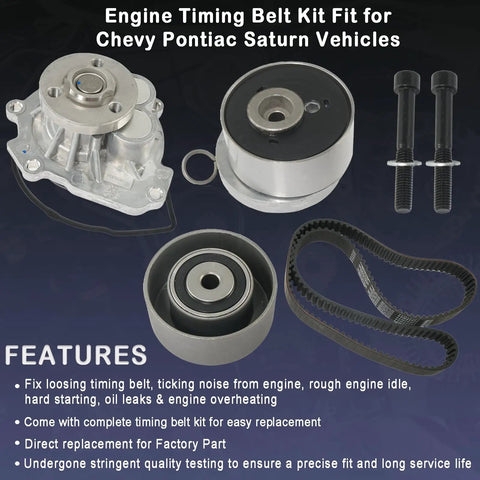 Engine Timing Belt Kit With Water Pump For 2009 To 2018 Chevy Cruze Sonic Aveo Aveo5 components