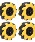 60mm Rubber Mecanum Wheels Set for DIY Smart Car Builds and Building Block Projects, Smooth Rolling with Dope Traction
