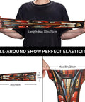 Sick Kitten Print Arm Sleeves For Men And Women Ice Silk Sun Protection With Thumb Hole Anti Slip Grip depicted in elastic dimensions.