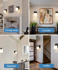 Chill Out Matte Black Milk Glass Wall Sconces bringing soft warm light to your space in living room and corridor settings.