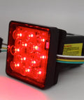 Trailer Hitch Cover With 12 LED Lights For Brake And Tail Light Functions, 12V Running And Brake Light, Fits 2x2 Inch Receiver