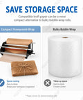 Manual Honeycomb Paper Dispenser Featuring A Smooth Crank Handle For Hassle Free Kraft Cushion Wrap And Compact Tabletop Packing Station To Keep Fragile Goods Totally Secure with comparison to bulky bubble wrap.