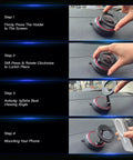 Step-by-step installation of Durable C19 Vehicle Mounting Bracket in Bold Red for secure device mounting in your car, truck, or SUV.