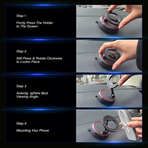 Step-by-step installation of Durable C19 Vehicle Mounting Bracket in Bold Red for secure device mounting in your car, truck, or SUV.