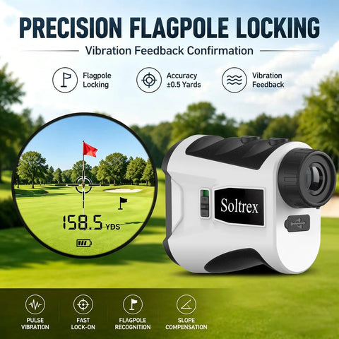 Butter Smooth 1000 Yard Golf Laser Rangefinder With Premium 6.5X Optics And Tournament Legal Slope Switch For Dead Nuts Flag Lock Vibration To Easily Knock It Out Of The Park And Shave Strokes Off Weekends