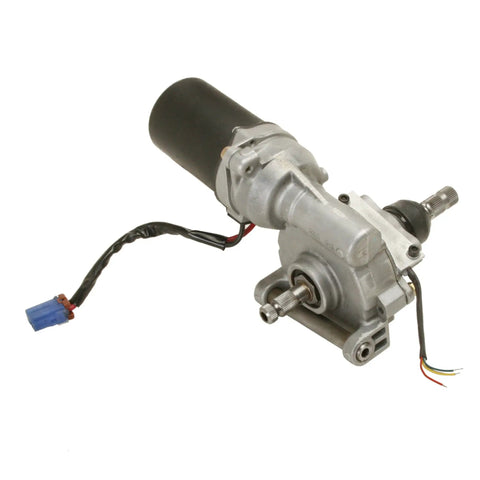 Universal Electric Power Steering Conversion Kit For Sandrails And Dune Buggies With Factory Manual Boxes detailed view of electric motor and components.