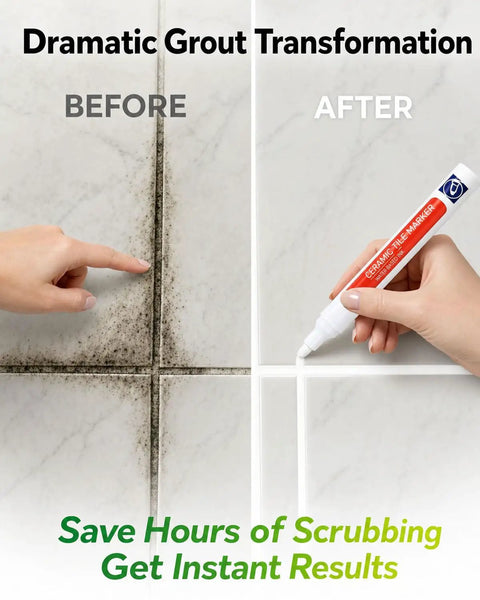 Grout Fix Pen For Tile Grout Lines Waterproof Tile Repair Marker For Ceramic Walls And Floors Quick DIY Refresh In Kitchen Bathroom With Bright White Finish used on tiles