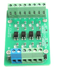 Pro Grade Four Channel Optocoupler Isolator Module with Level Shifter for PLC Signals, PNP NPN to PNP Converter, with LED indicators.