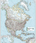 North America Political Wall Map Compact Size 21.5 By 16.25 Inches Front Lamination Dry Erase Ready Poster Display