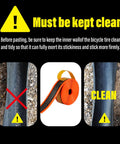 Instructions and images showing the application of Road Bike Tire Liner Self Adhesive Inner Tube Protector For 700c And 28 Inch Tires