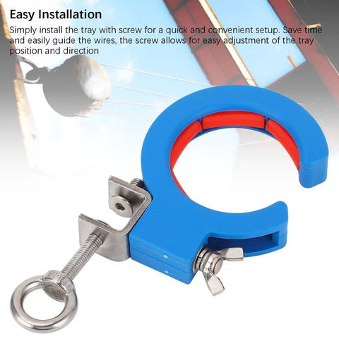 65mm Cable Tray Roller Set With Pro Grade Adjustable Wire Pulling Pulley Nylon Guide Wheel And Stainless Steel Bracket For Seamless Cable Runs In Inside And Outside Corner Electrical Installations, blue clamp with screw