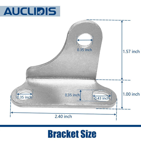 Bracket for 20 Inch Gas Strut Lift Support Set Of 2 For RV Doors And Cabinets Heavy Duty 35 Lb Lift 156 N with dimensions