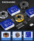 Packaging of Silk PLA Filament 1.75mm Silver 1.1Kg Spool with boxes and accessories