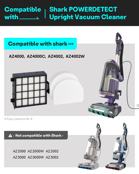 Replacement Shark PowerDetect Vacuum Filter Kit For AZ4000 AZ4000C AZ4002 AZ4002W Upright Series filters and vacuums
