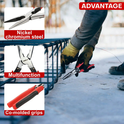 Electrician using Powerful Lineman's Pliers with Wire Stripper and Crimper, Heavy Duty High Leverage Eight And A Half Inch Pliers