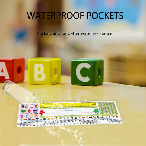 40 Pack Transparent Self Adhesive Nameplate Pockets 14.5 by 4.5 Inch for Desk Name Tags thick 7 mil waterproof