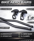 Triathlon T Handlebar Aerobars For Road Bikes With Beefy Aluminum Alloy Build Rest Pads And Cushions Adjustable Clamp Connectors