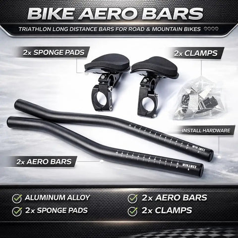 Triathlon T Handlebar Aerobars For Road Bikes With Beefy Aluminum Alloy Build Rest Pads And Cushions Adjustable Clamp Connectors