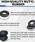 Two Pack 25x8x12 ATV UTV Inner Tubes Heavy Duty Butyl Rubber With TR6 Metal Valve Stem Features and Benefits Diagram