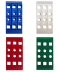 Heavy Duty Reusable Plastic Construction Shims For Spacing And Leveling, 40 Piece Assorted Pack In Four Sizes One Thirty Second Inch One Sixteenth Inch One Eighth Inch One Quarter Inch Ideal For Deep Applications Handi Shim shown in four colors and sizes.